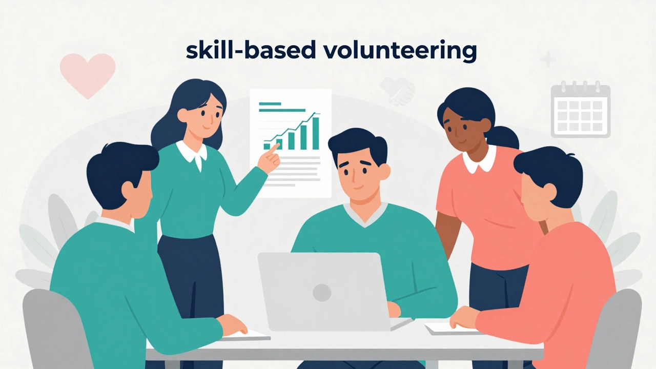 People collaborating to offer professional skills like tech and writing to nonprofits