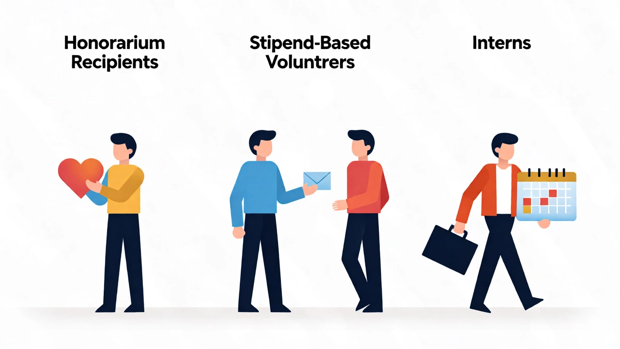 Conceptual diagram showing different types of compensated volunteer roles