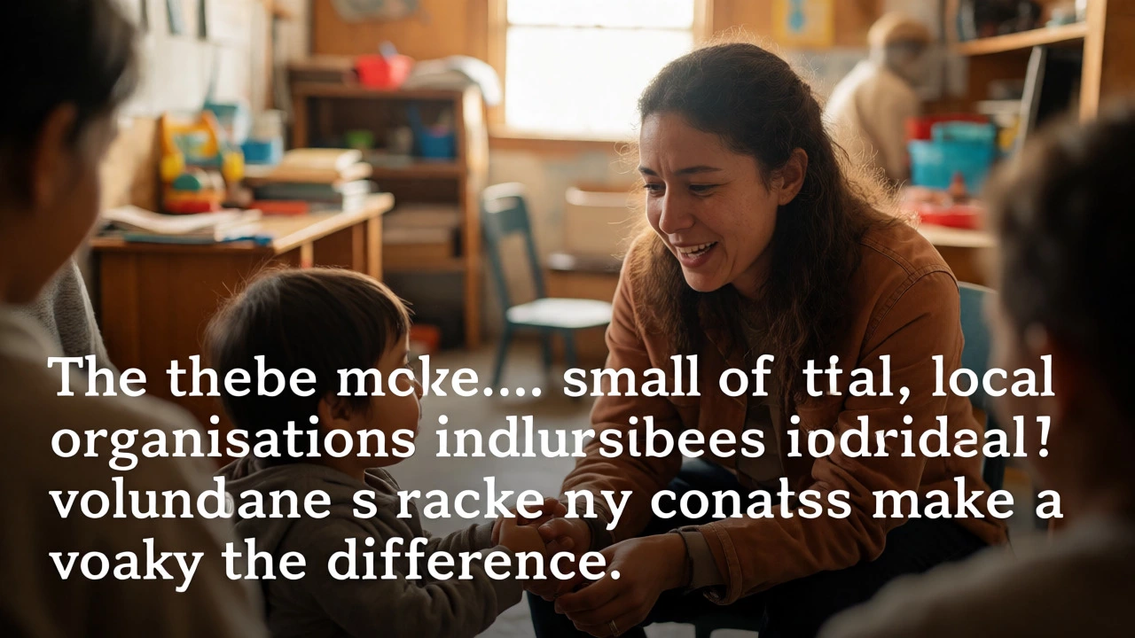 Volunteer mentoring a child in a small local nonprofit